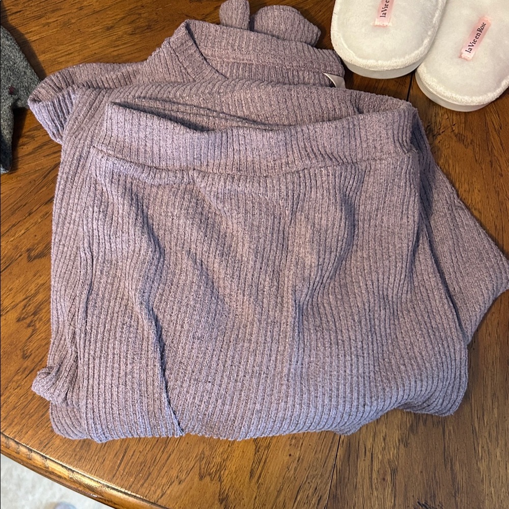 Cozy Lavender Ribbed PJ Sep